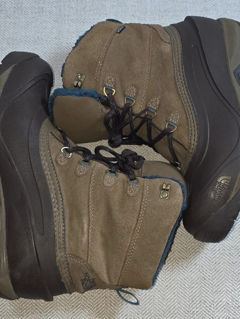 The North Face Heatseeker Shellista II Short Winter Boots Womens 9 Brown Teal 20
